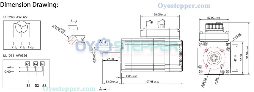 JMC servo motor with integrated driver 100 Watt and software version 6